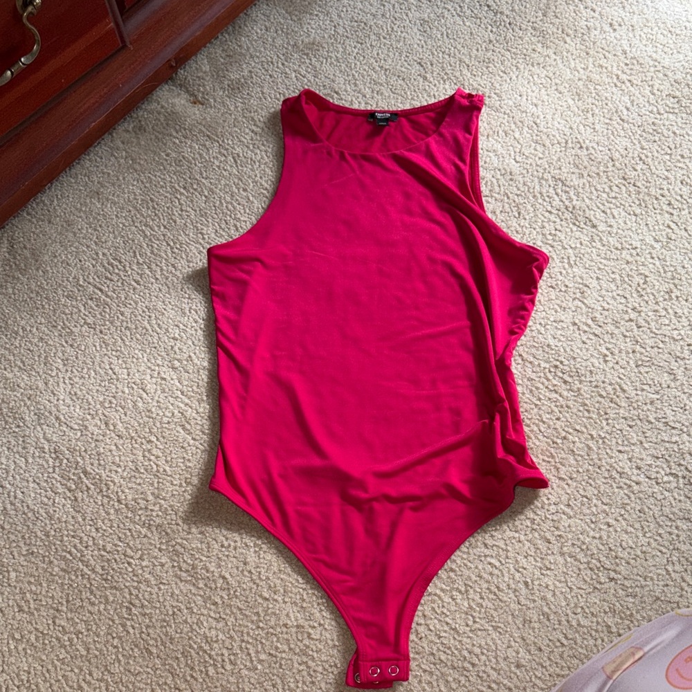 Red Sleeveless Bodysuit